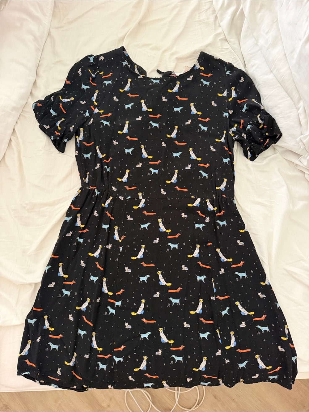 Zara Black Dog-Print Dress